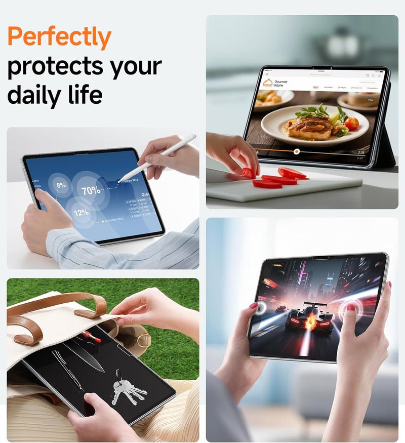 SmartDevil Screen Protector for iPad Pro 11 inch (2025/2024, M5/M4) with Easy Installation Frame, 9H Clear Tempered Glass Film, Anti-Shatter, 2 Pack - Image 3